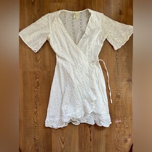 White Eyelet Wrap Sundress